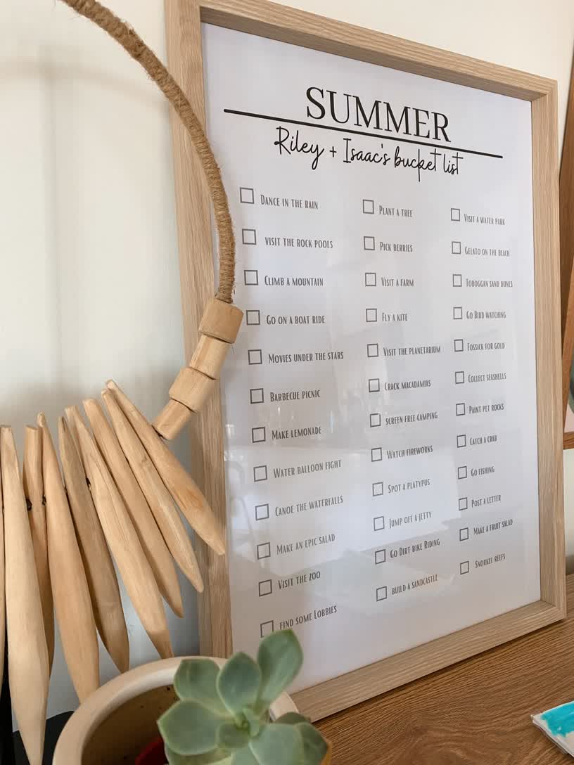 Photo of seasonal bucket list. Freely Homeschool Planner App