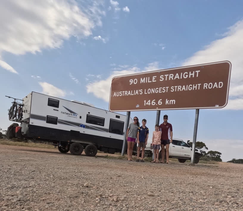 Felicity and her family caravanning around Australia